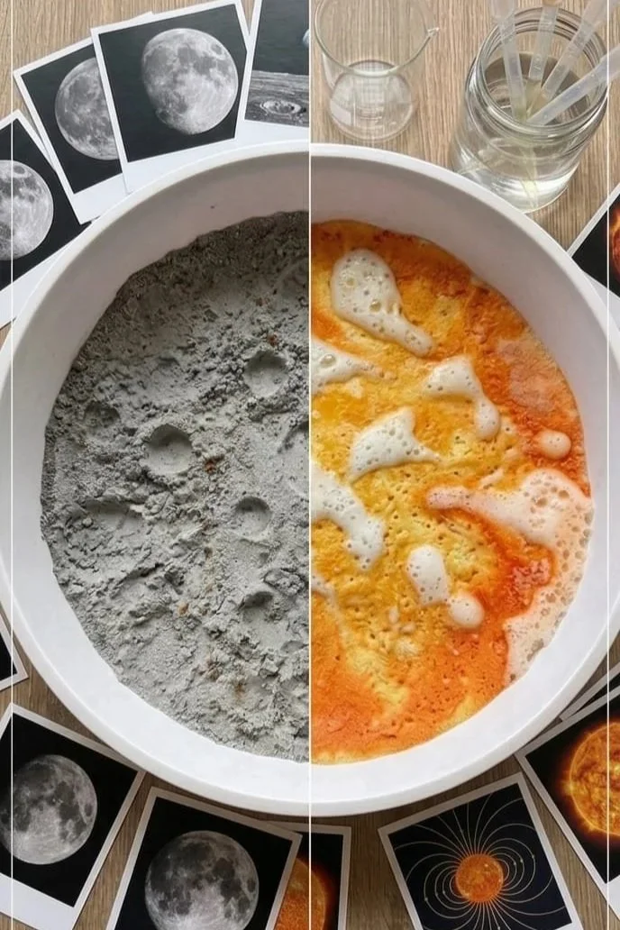 Taller sensorial: superficie lunar y solar con fotos de astronomía